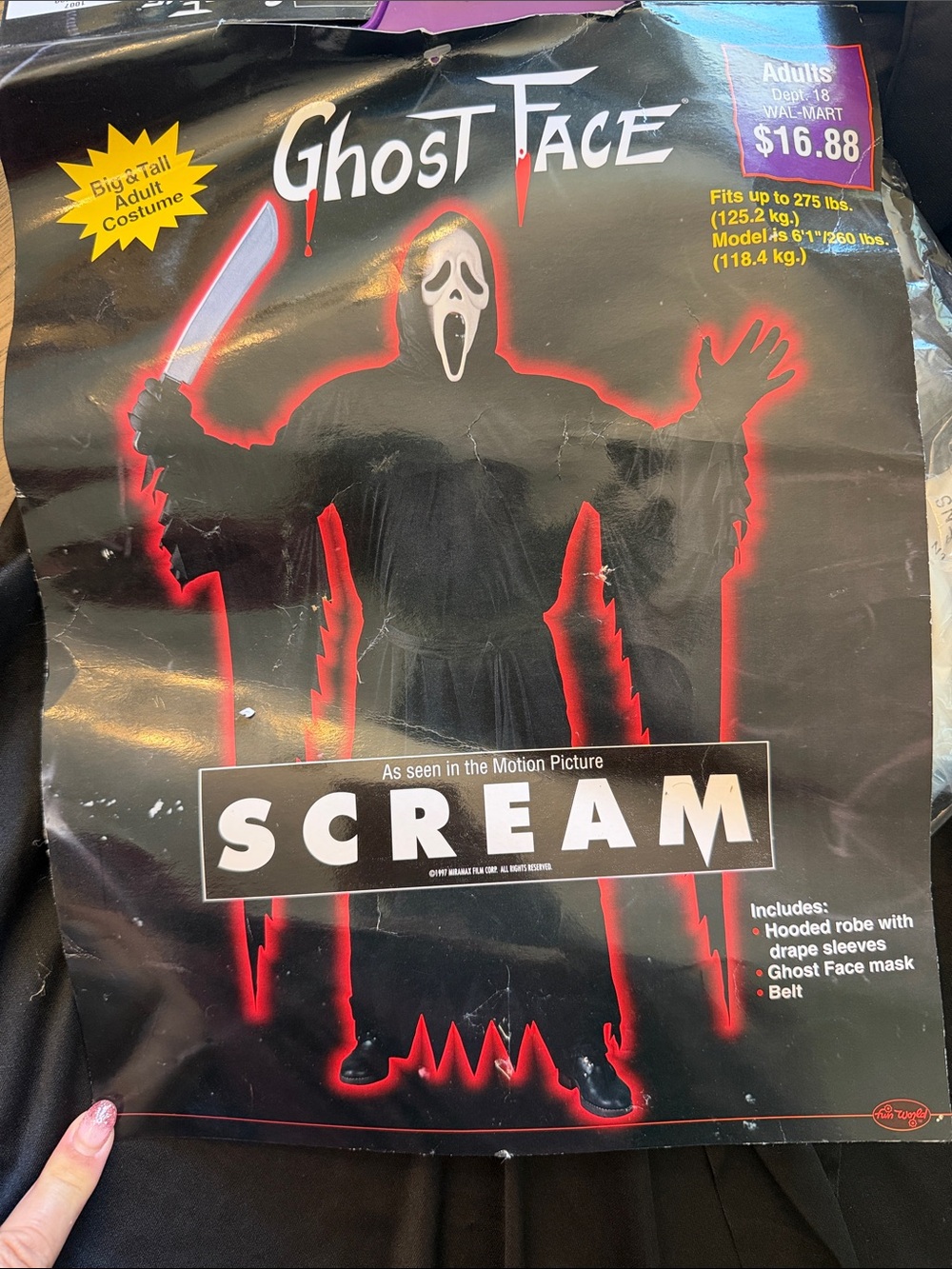 Walmart Scream Ghost Face Big & Tall Adult Costume